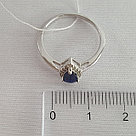 Серебряное кольцо с корундом и сапфиром Teosa R-DRGR00906-SP-T покрыто  родием, фото 3