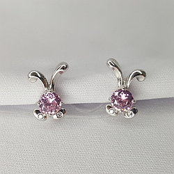 Серьги из серебра с фианитами SOKOLOV 94023779 серебро с родием, с английским замком