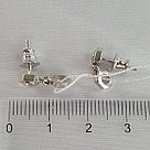 Серебряные серьги с фианитом Salakatov 421-10-375 покрыто  родием,винтовой замок, фото 3