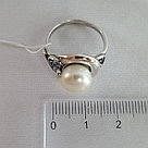 Серебряное кольцо с жемчугом культ. Красная пресня 23312916, фото 3