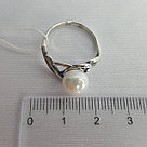 Серебряное кольцо с жемчугом имитированным Красная пресня 23613068, фото 3