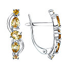 Серебряные серьги с цитрином TEOSA 10234-2987-С, фото 4