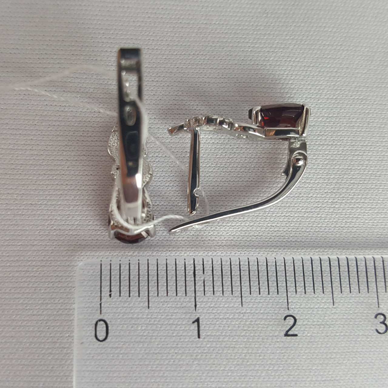 Серьги из серебра с гранатом TEOSA 10234-2982-GR покрыто родием - фото 3 - id-p98547934