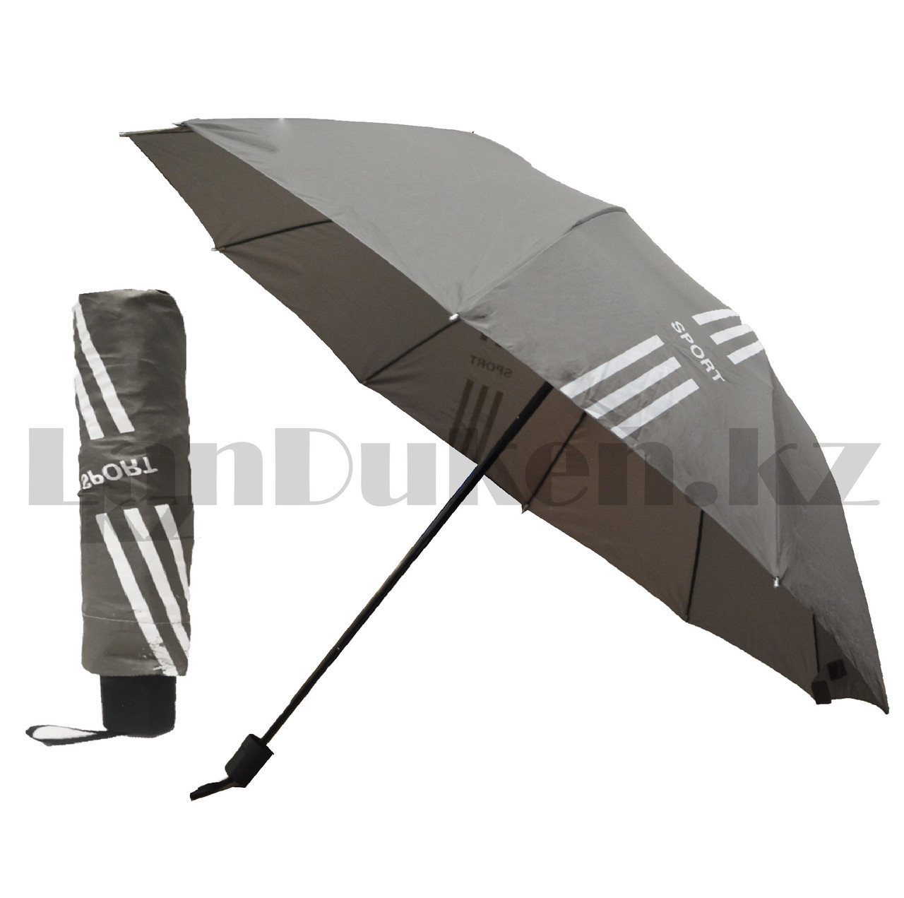 Зонт механический складной 30 см Sport серый - фото 1 - id-p98879269