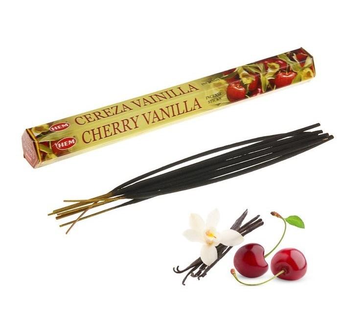 Благовония HEM Вишня Ваниль (Cherry Vanilla), аромапалочки 20 шт.