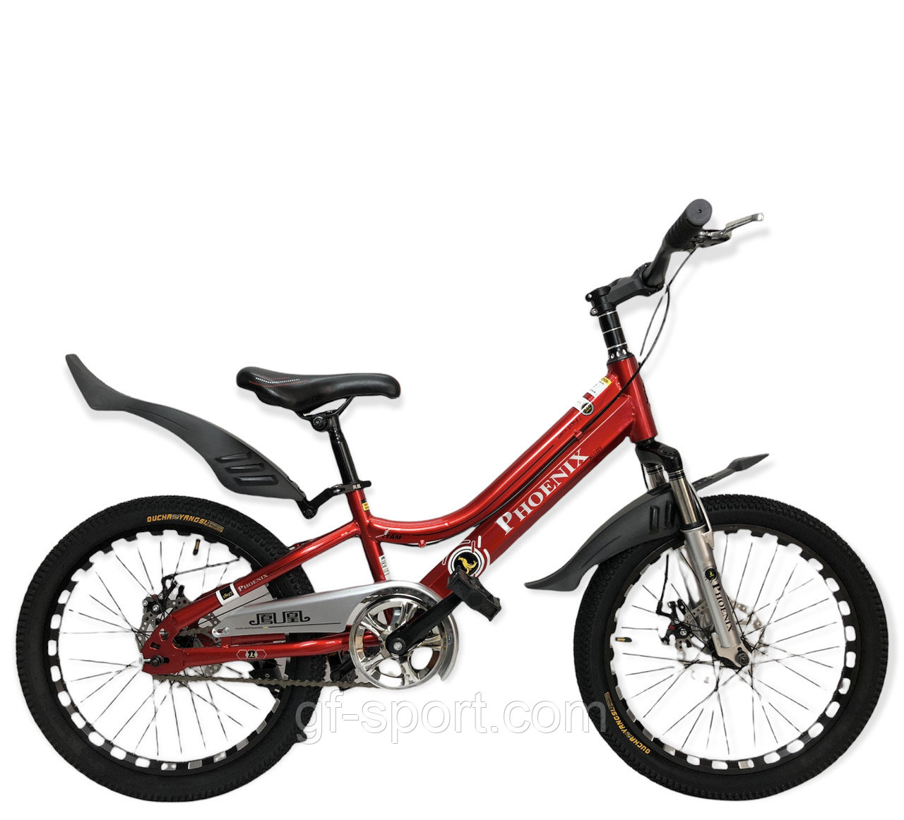 Велосипед Phoenix на дисковых тормозах красный оригинал детский с холостым ходом 20 размер (515-20)