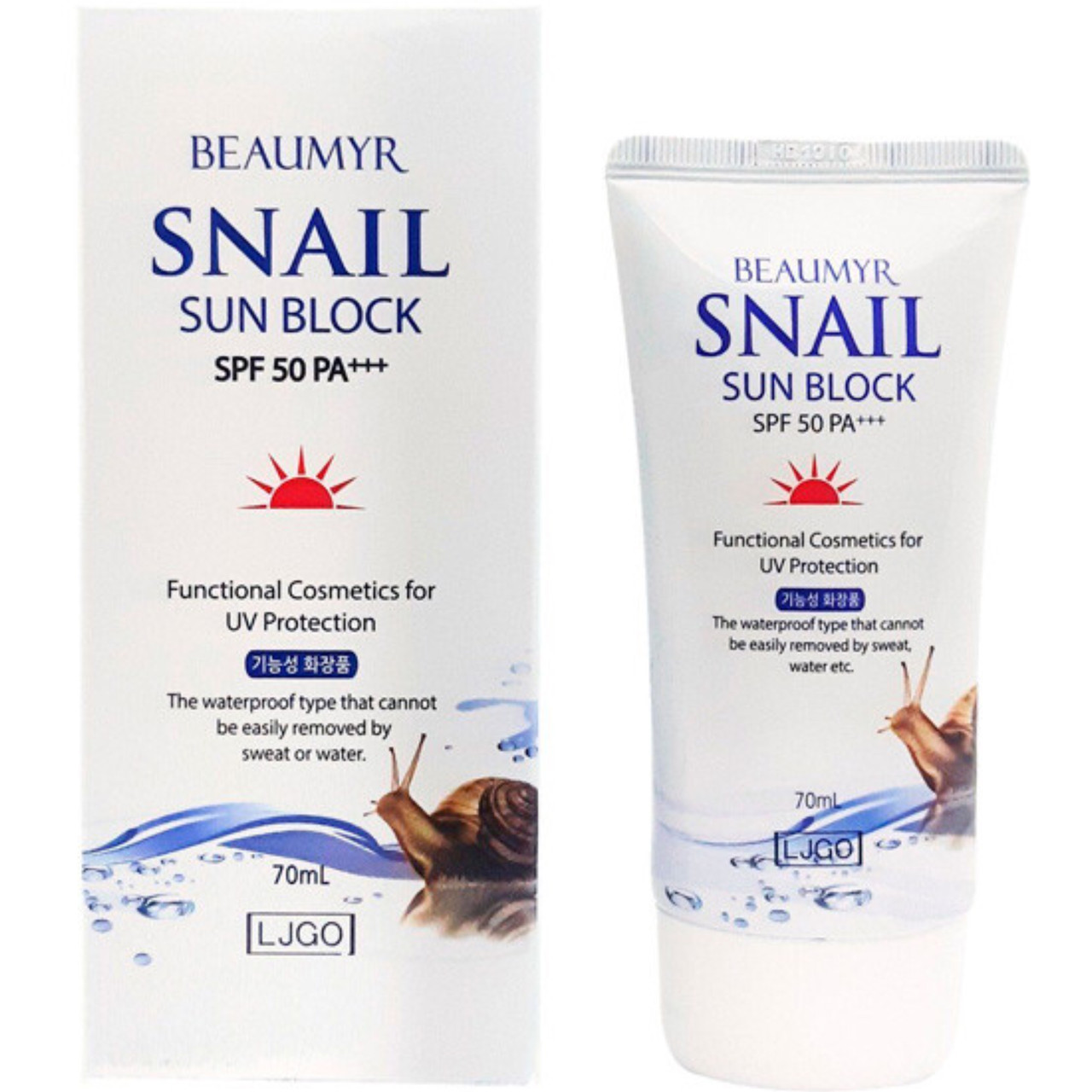 Солнцезащитный крем с муцином улитки Juno Beaumyr Snail Sun Block SPF50/PA+++ 70мл