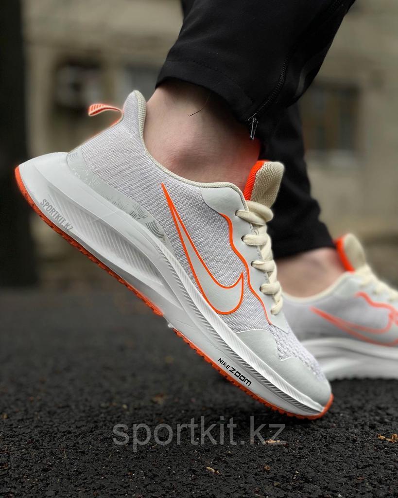 Крос Nike Flyknit бел оранж 109-3 - фото 2 - id-p98952735