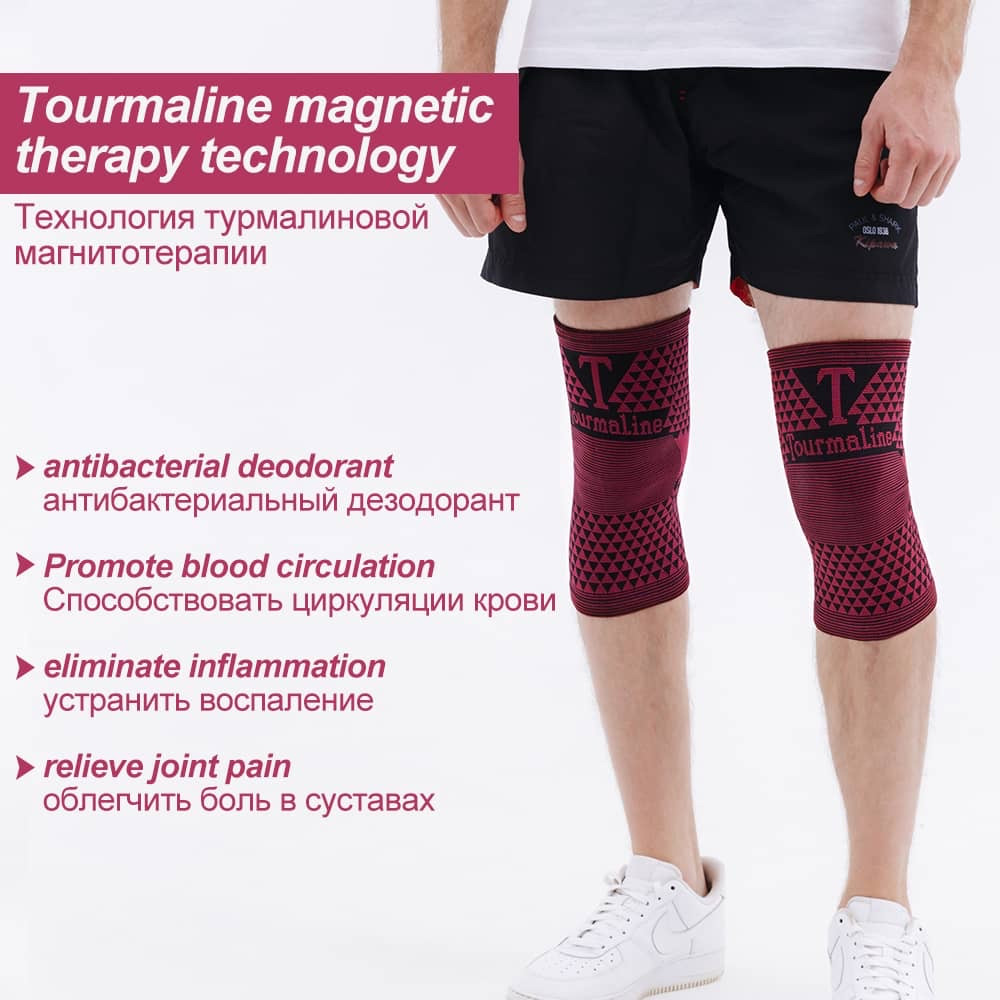 Турмалиновые магнитные терапевтические гетры, длинный наколенник, бандаж для поддержки ног - фото 6 - id-p98383634