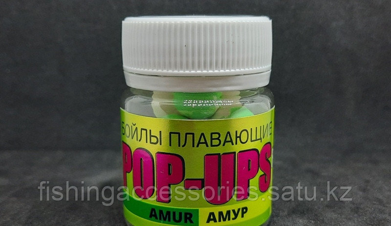 Бойлы плавающие POP-UPS dudle Fluo 12мм Амур в банке 30гр TRUBCHEVSKII BAITS (BS-065) белый-зеленый 95824