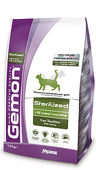 Gemon Sterilised 1,5кг с индейкой для стерилизованных\кастрированных кошек Сухой корм