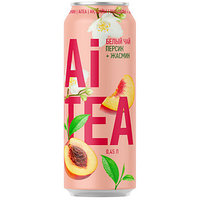 Черный чай Ai tea со вкусом персик-жасмин 450мл а/б