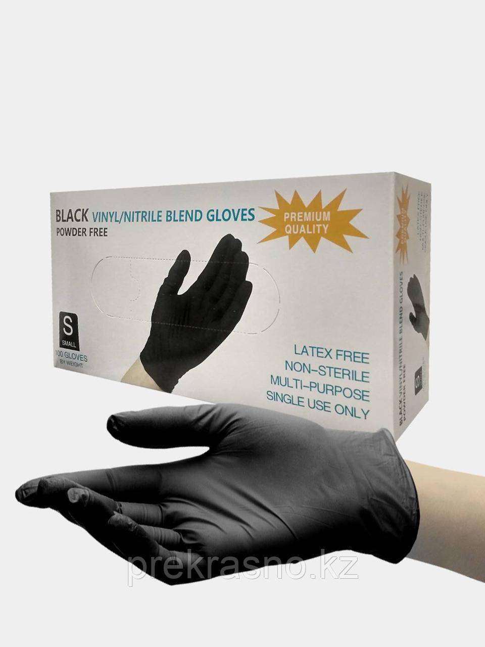 Перчатки S 100шт винило-нитрил Blend Gloves черные