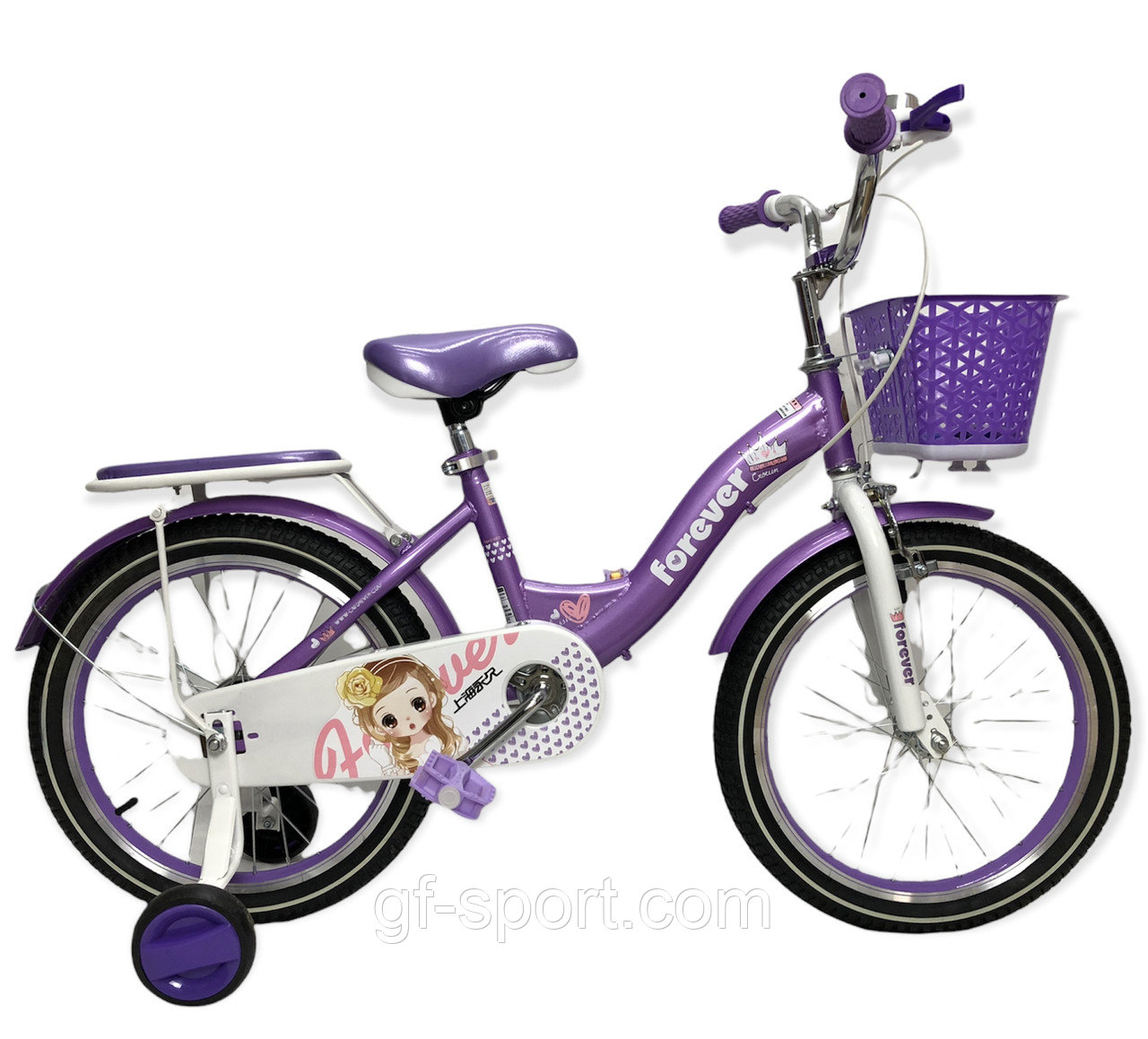 Велосипед Forever фиолетовый оригинал детский с холостым ходом 18 размер (519-18)