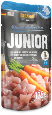 Belcando 125г Junior ЦЫПЛЕНОК С МОРКОВЬЮ И ЛОСОСЕВЫМ МАСЛОМ в пауче Консервы для ЩЕНКОВ И МОЛОДЫХ СОБАК
