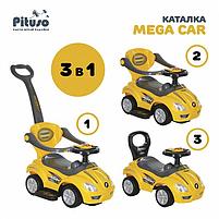 PITUSO Каталка Mega Car с бамп. с ручкой (муз.панель) 3-6 лет Yellow/Желтый, фото 4