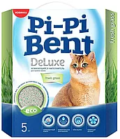 Pi-Pi Bent Deluxe Fresh Grass 5кг Комкующийся наполнитель с ароматом свежескошенной травы для туалета кошек