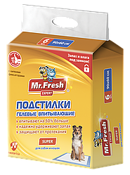 Mr.Fresh Expert Super 90*60 см, 6шт. Одноразовые многослойные подстилки для собак