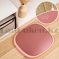 Электронные напольные весы с ЖК- дисплеем с 4 датчиками веса 180 кг Tempred glass розовая