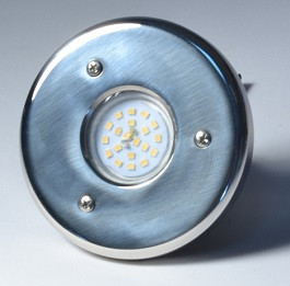 Прожектор светодиодный 5 Вт "Белый" Mini, из нержавеющей стали/плитка, Акватехника АТ 16.07.