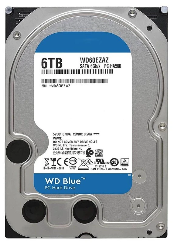 Western Digital WD60EZAZ Жесткий диск HDD 6Tb WD Blue SATA, 5400 об/мин