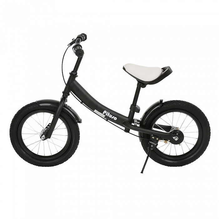 PITUSO Беговел Pulsar, колеса AIR 14", тормоз, подножка,Black matt/Черный матовый
