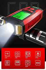 Передний фонарь USB до 350 lumens + спидометр + часы + термометр + сигнал. Рассрочка. Kaspi RED