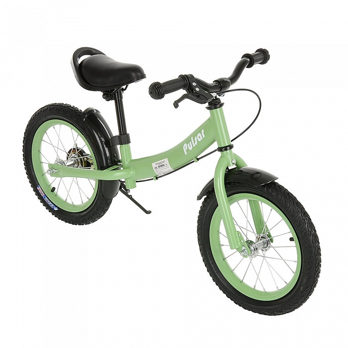 PITUSO Беговел Pulsar, колеса AIR 14", тормоз, подножка,Green matt/Зеленый матовый
