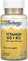 Витамины Solaray Vitamin D3+K2 60 капс