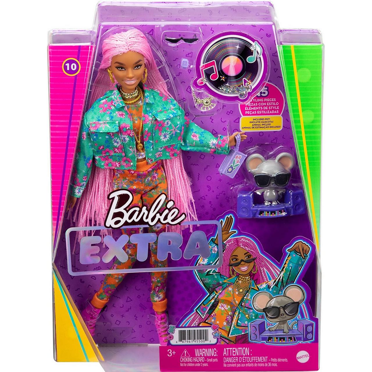 Barbie Экстра Модная Кукла c розовыми афрокосичками, Барби - фото 2 - id-p98986169