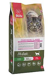 BLITZ Holistic КУРИЦА и ЯГНЕНОК 5кг низкозерновой сухой корм для взрослых кошек ADULT CAT CHICKEN & LAMB
