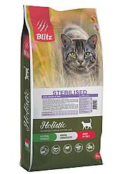 BLITZ Holistic STERILISED КУРИЦА и ПЕЧЕНЬ 5кг низкозерновой сухой корм для стерилизованных кошек
