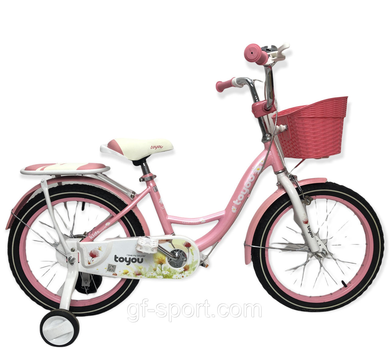 Велосипед ToYou розовый оригинал детский с холостым ходом 18 размер (522-18)