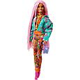 Barbie Экстра Модная Кукла c розовыми афрокосичками, Барби, фото 4