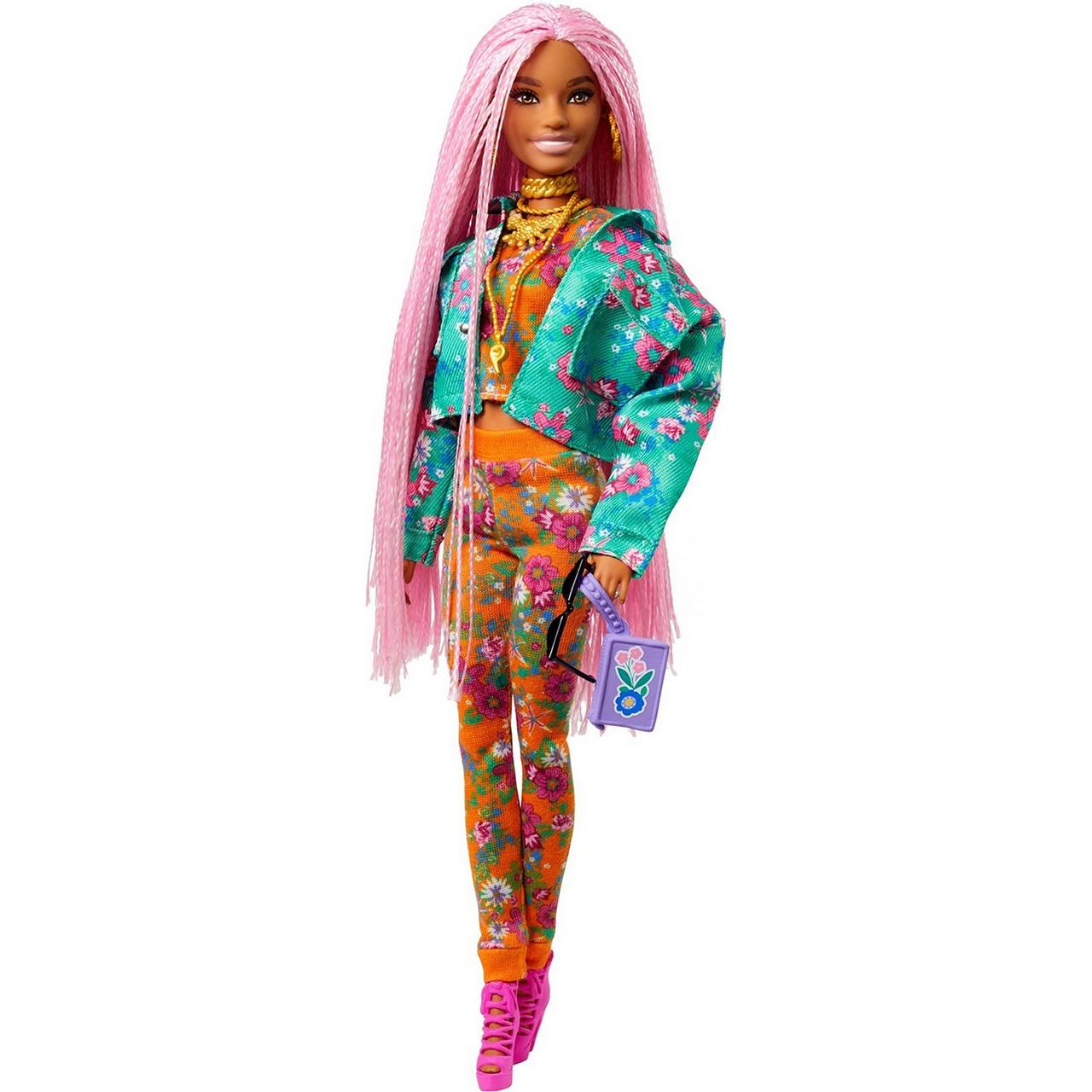 Barbie Экстра Модная Кукла c розовыми афрокосичками, Барби - фото 4 - id-p98991213