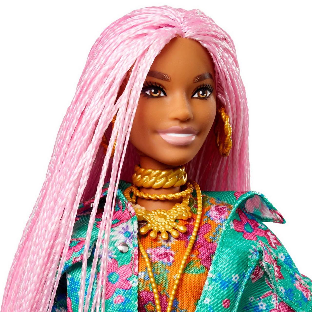 Barbie Экстра Модная Кукла c розовыми афрокосичками, Барби - фото 5 - id-p98991213