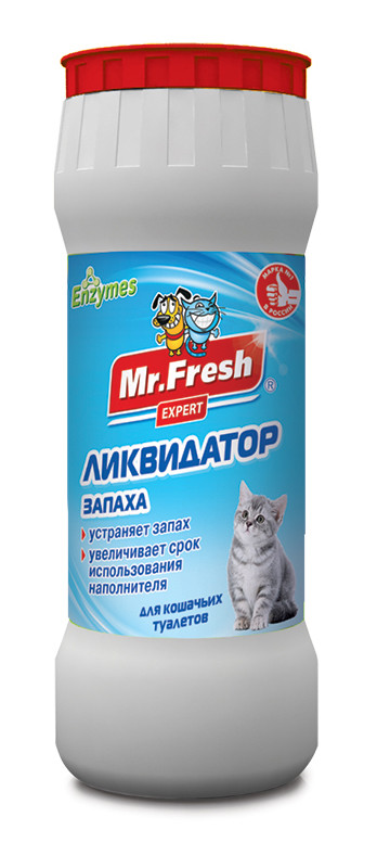 Mr.Fresh Expert 2в1 Ликвидатор запаха для кошачьего туалета 500г