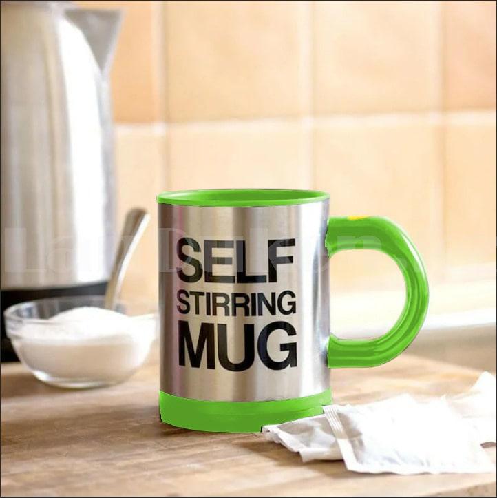 Термокружка мешалка на батарейках SELF STIRRING MUG (кружка самомешалка) зеленая - фото 1 - id-p99038171