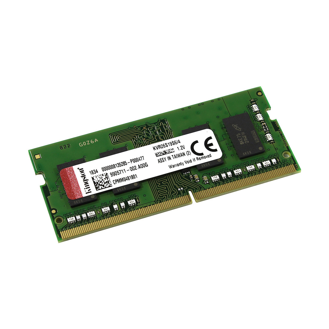 Kingston KVR26S19S6/4 Модуль памяти для ноутбука DDR4, 4 GB, SO-DIMM <PC4-21300/2666MHz>