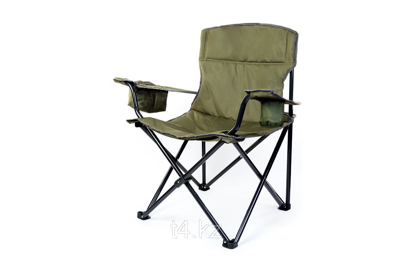 Складное туристическое кресло полного размера, с тканевыми подлокотниками - ALASKA GREEN