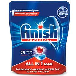 Таблетки для посудомоечных машин FINISH «Все в одном» без фосфатов в растворимый оболочке, 25шт