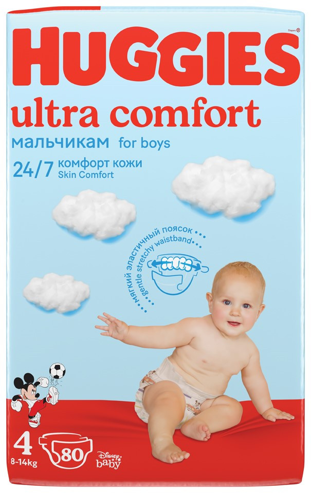 Подгузники Huggies Ultra Comfort Размер 3 Упаковка MEGA для мальчиков 80шт
