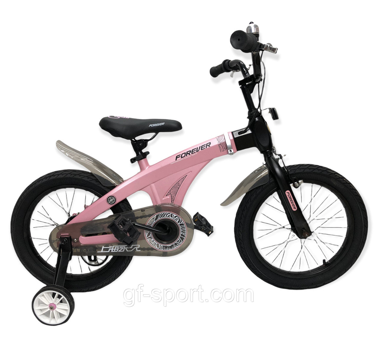 Велосипед Forever алюминиевый с раздвижной рамой розовый оригинал детский с холостым ходом 16 размер (524-16)