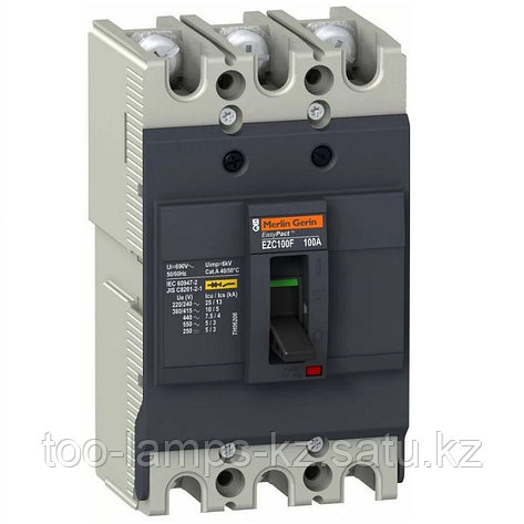Силовой автоматический выключатель EZC100 10KA 400 B 3П/3T 80А, фото 2
