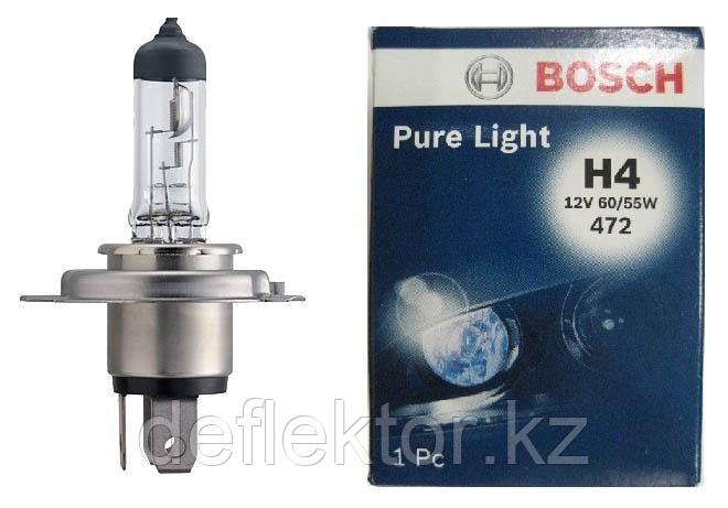 Лампа BOSCH Pure Light H4 12V 60/55W P43t-№1987302041