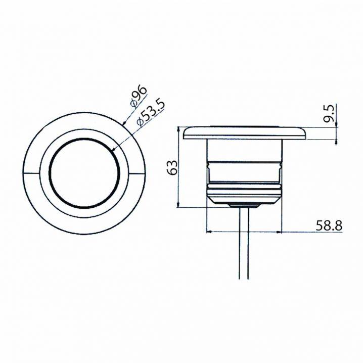 Прожектор Aqualine LED203 на 54 светодиода для бассейнов и фонтанов - фото 5 - id-p99058049