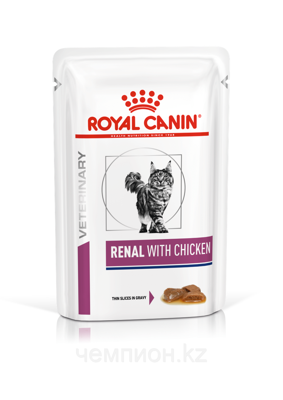 Royal Canin Renal Chicken лечебные консервы с курицей для кошек с почечной недостаточностью, уп. 12*85 гр - фото 1 - id-p27814789