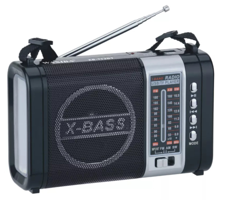Портативный радиоприемник WAXIBA XB-772BT с Bluetooth, microSD, USB, FM/AM/SW и фонариком - фото 3 - id-p99084529