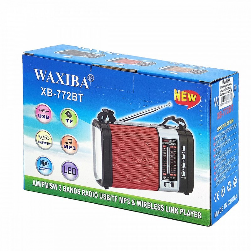 Портативный радиоприемник WAXIBA XB-772BT с Bluetooth, microSD, USB, FM/AM/SW и фонариком - фото 8 - id-p99084529