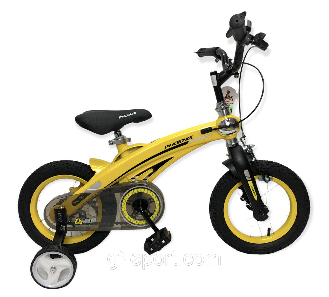 Велосипед Phoenix желтый алюминиевый сплав оригинал детский с холостым ходом 12 размер (528-12)